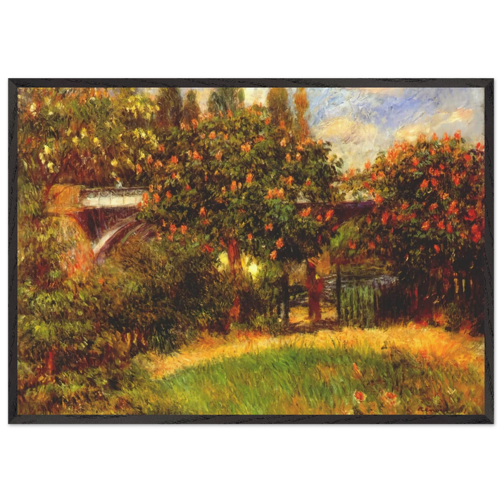 Railway Bridge at Chatou - Pierre-Auguste Renoir 70x100 cm / 28x40 inches Framed Art Print – Black Wooden Frame