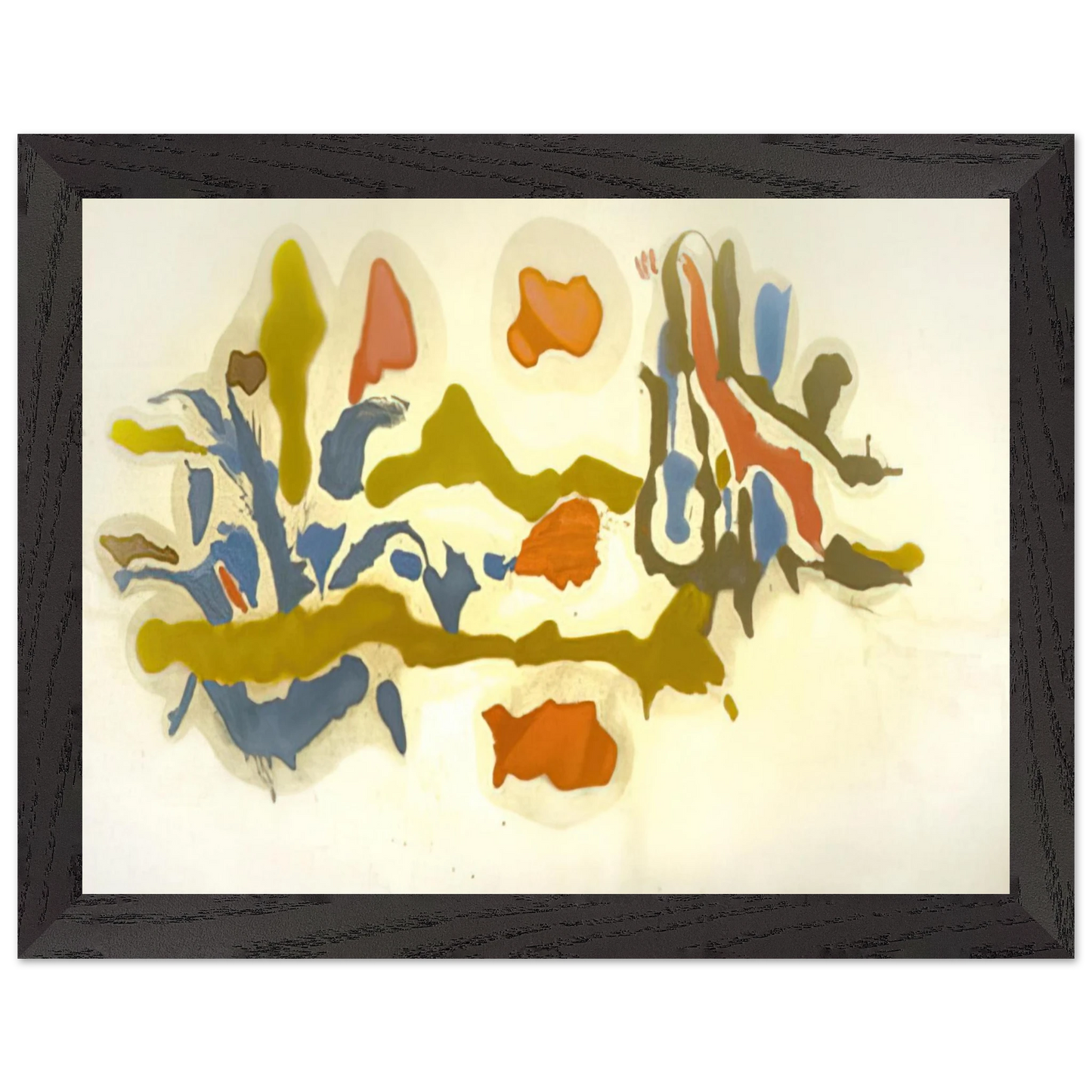 Helen Frankenthaler - Seascape with Dunes - 1962 Wall art - 21x29.7 cm / 8x12" - Premium Wooden Framed Poster With Fine Art Paper-canvas - White frame