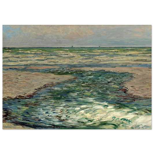 The Seacoast of Pourville, Low Tide - claude monet Brushed Aluminum Print - 70x100 cm / 28x40 inches | claude monet Aluminum Print | claude monet Prints