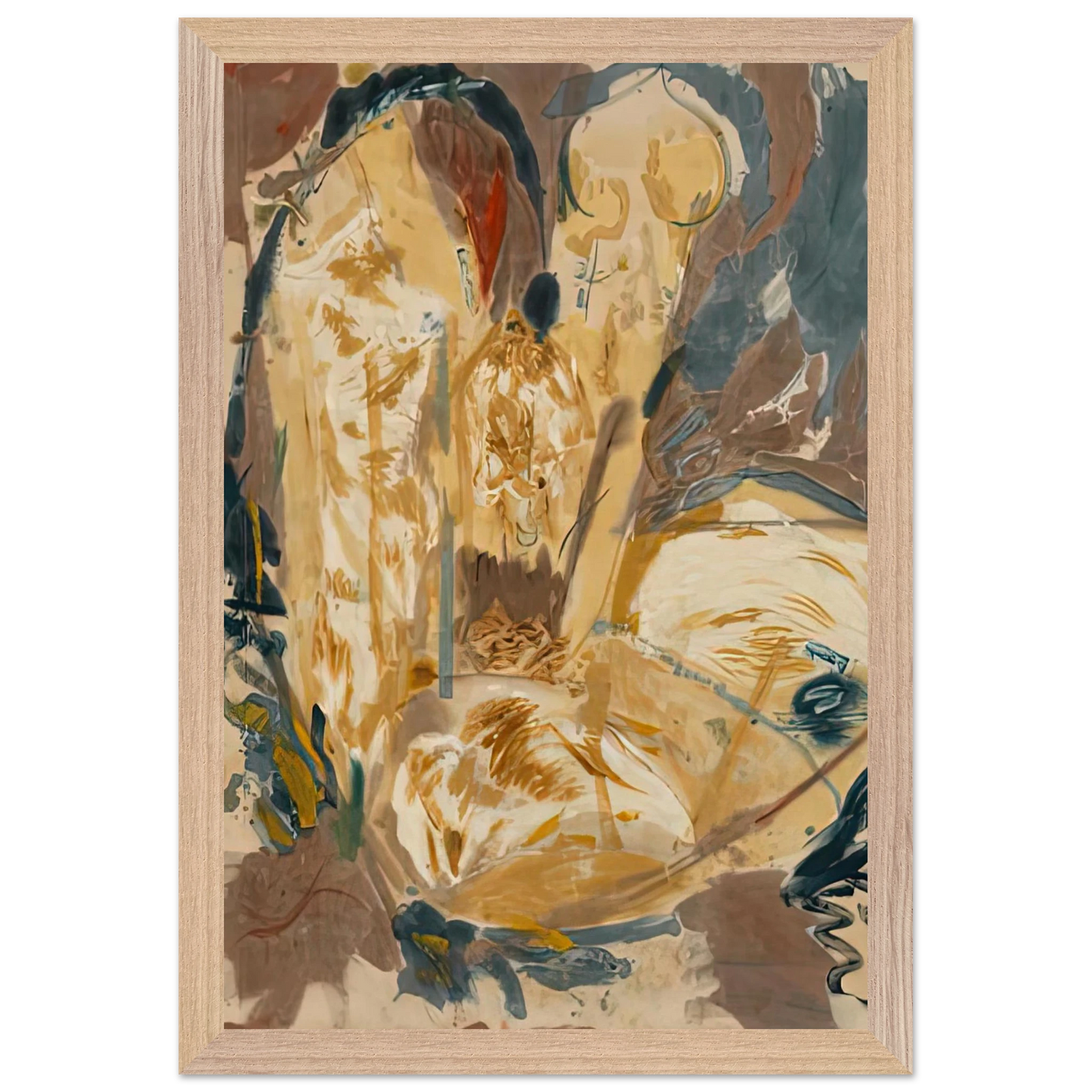 Helen Frankenthaler - Giralda, 1956- Wall Art - 30x40 cm / 12x16 inches - Premium Wooden Framed Poster With Fine Art Paper-canvas - Wood frame
