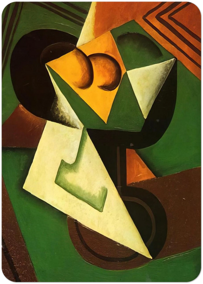 FRUIT BOWL AND FRUIT By Juan Gris Pack of 10 Post Cards | Juan Gris Post Cards | A6 (10.5 x 14.8 cm) - 4.1 x 5.8 inches