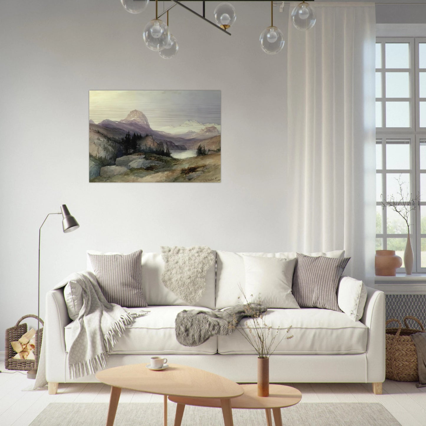 In the Bighorn Mountains - Thomas Moran Brushed Aluminum Print - 70x100 cm / 28x40 inches | Thomas Moran Aluminum Print | Thomas Moran Prints