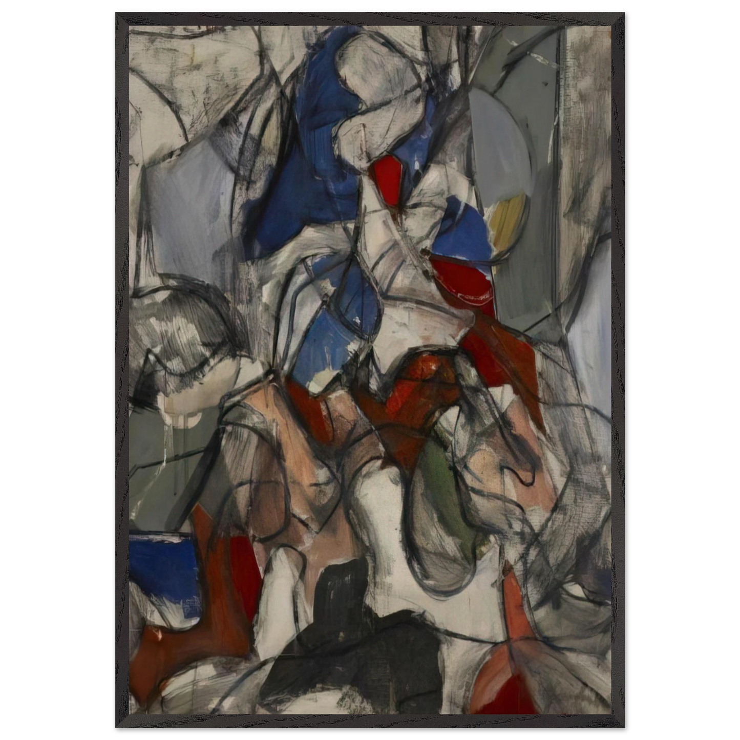 Untitled - 1951 N2 - Robert Goodnough 70x100 cm / 28x40 inches Framed Art Print – Black Wooden Frame