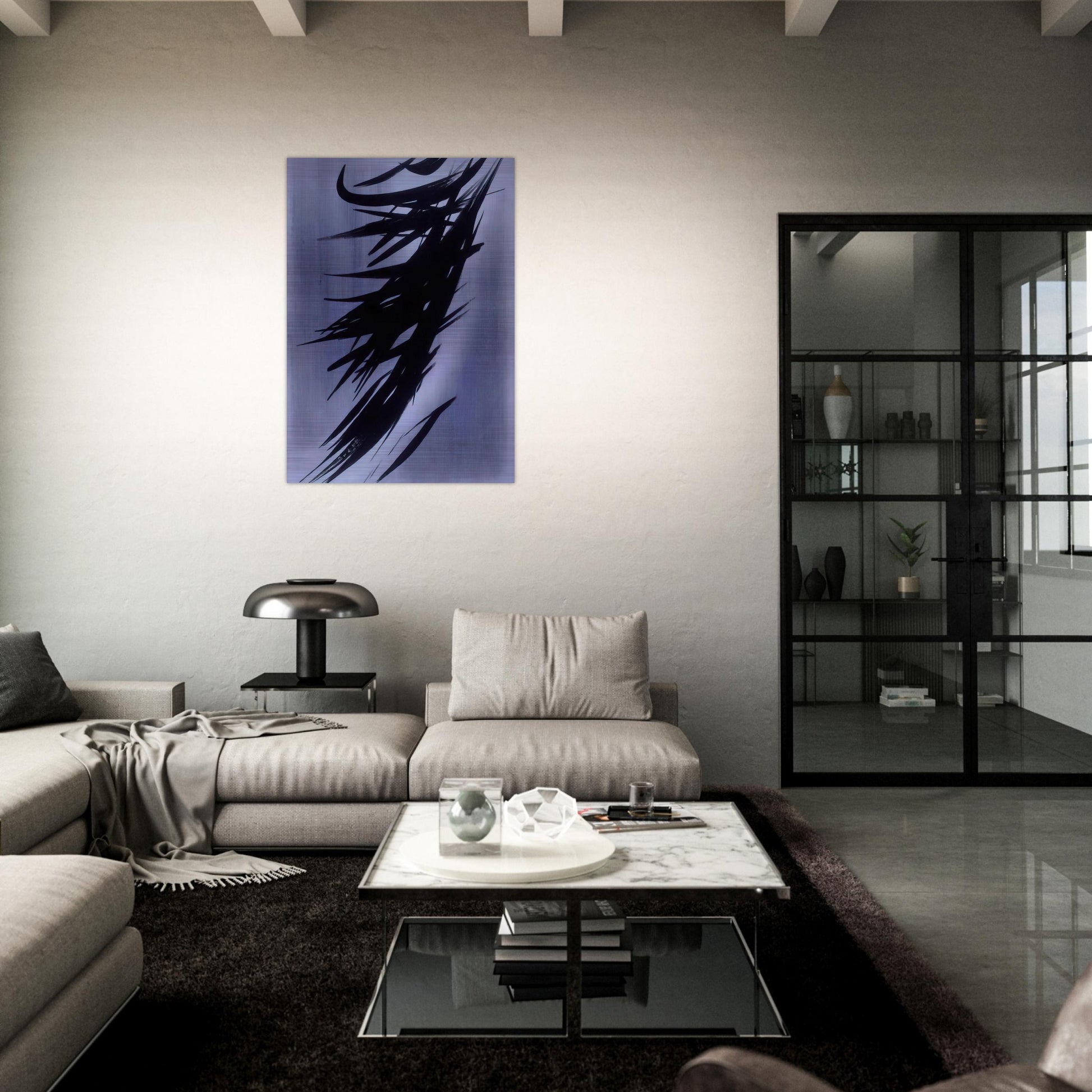 Untitled T1958-3 - 1958 - Hans Hartung Brushed Aluminum Print - 70x100 cm / 28x40 inches | Hans Hartung Aluminum Print | Hans Hartung Prints