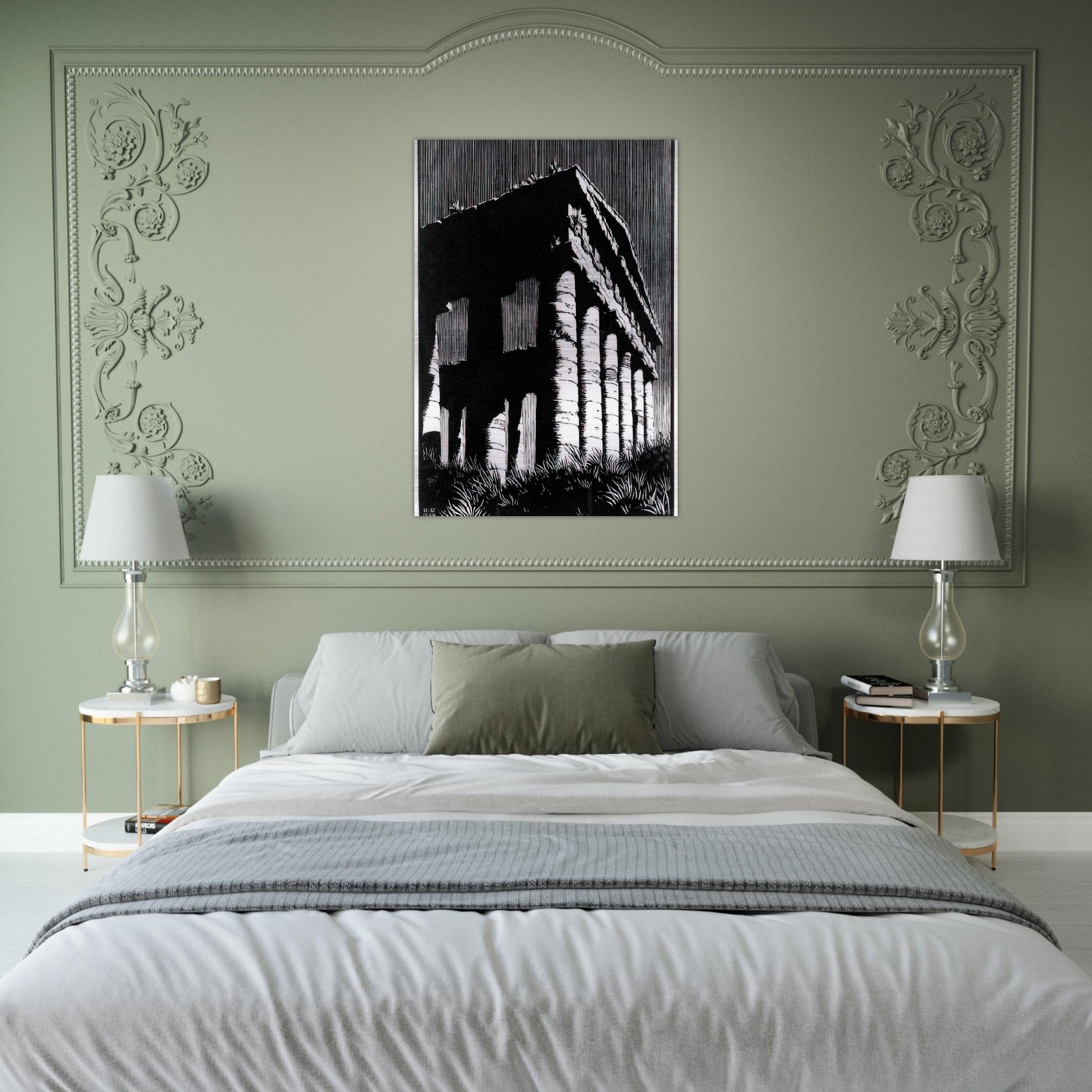 TEMPLE OF SEGESTE SICILY - MC Escher Brushed Aluminum Print - 70x100 cm / 28x40 inches | MC Escher Aluminum Print | MC Escher Prints