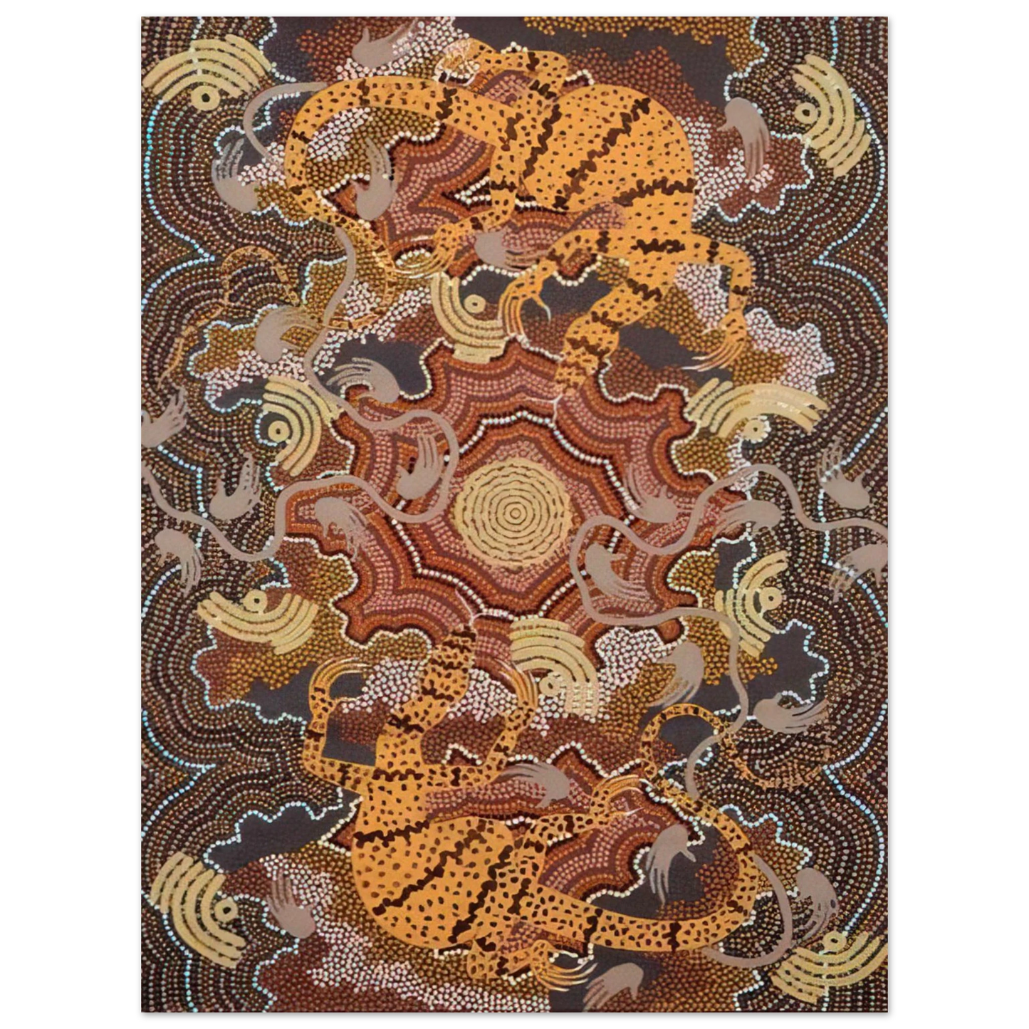 Clifford Possum Tjapaltjarri - Perentie Goanna Dreaming - 1992  75x100 cm / 30x40inches Fine Art Poster