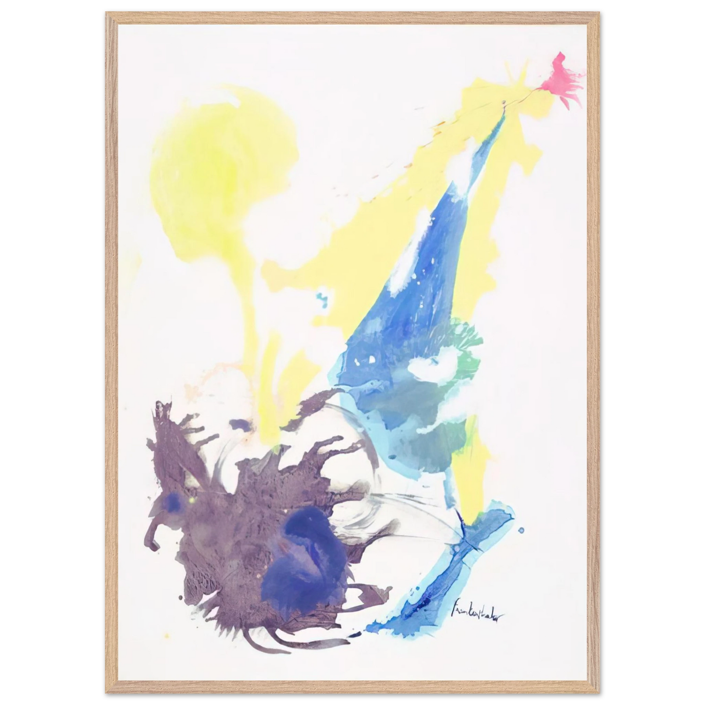 Helen Frankenthaler - Moving Day - 1961 Wall art - 13x18 cm / 5x7 inches - Premium Wooden Framed Poster With Fine Art Paper-canvas - Black frame