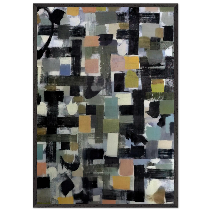 Number 13 - 1952 - Bradley Walker Tomlin 70x100 cm / 28x40 inches Framed Art Print – Black Wooden Frame