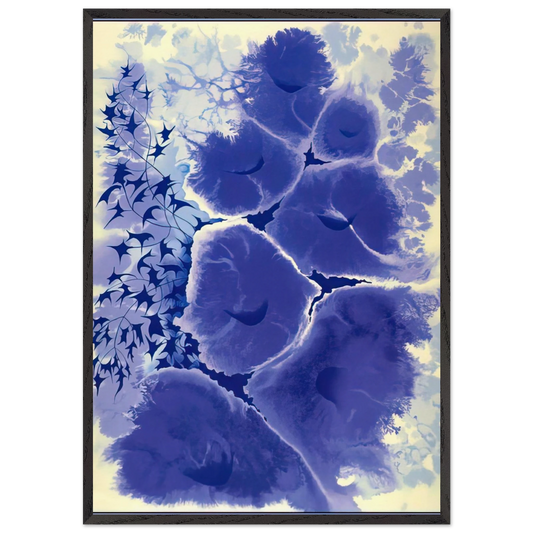 Mauve Floral - Eyvind Earle 70x100 cm / 28x40 inches Framed Art Print – Black Wooden Frame