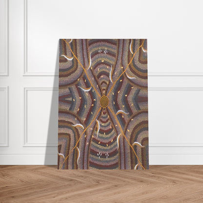 Untitled - 1987 - Clifford Possum Tjapaltjarri Brushed Aluminum Print - 70x100 cm / 28x40 inches | Clifford Possum Tjapaltjarri Aluminum Print | Clifford Possum Tjapaltjarri Prints