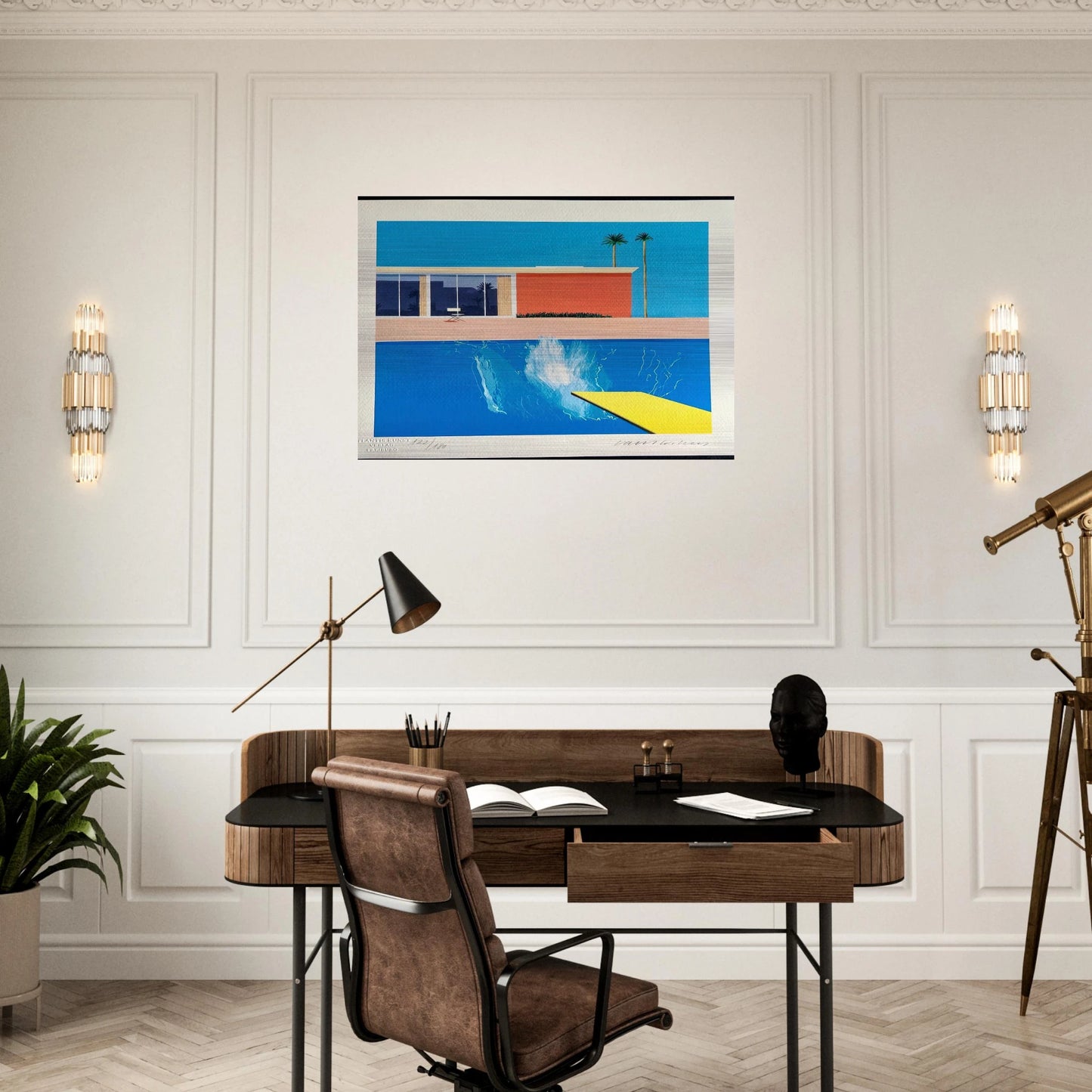 David Hockney - David Hockney Brushed Aluminum Print - 70x100 cm / 28x40 inches | David Hockney Aluminum Print | David Hockney Prints