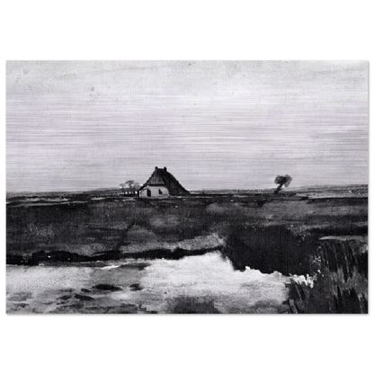 Landscape with a Farm - Vincent van Gogh Brushed Aluminum Print - 70x100 cm / 28x40 inches | Vincent van Gogh Aluminum Print | Vincent van Gogh Prints