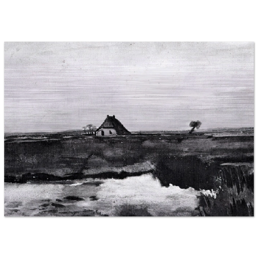 Landscape with a Farm - Vincent van Gogh Brushed Aluminum Print - 70x100 cm / 28x40 inches | Vincent van Gogh Aluminum Print | Vincent van Gogh Prints