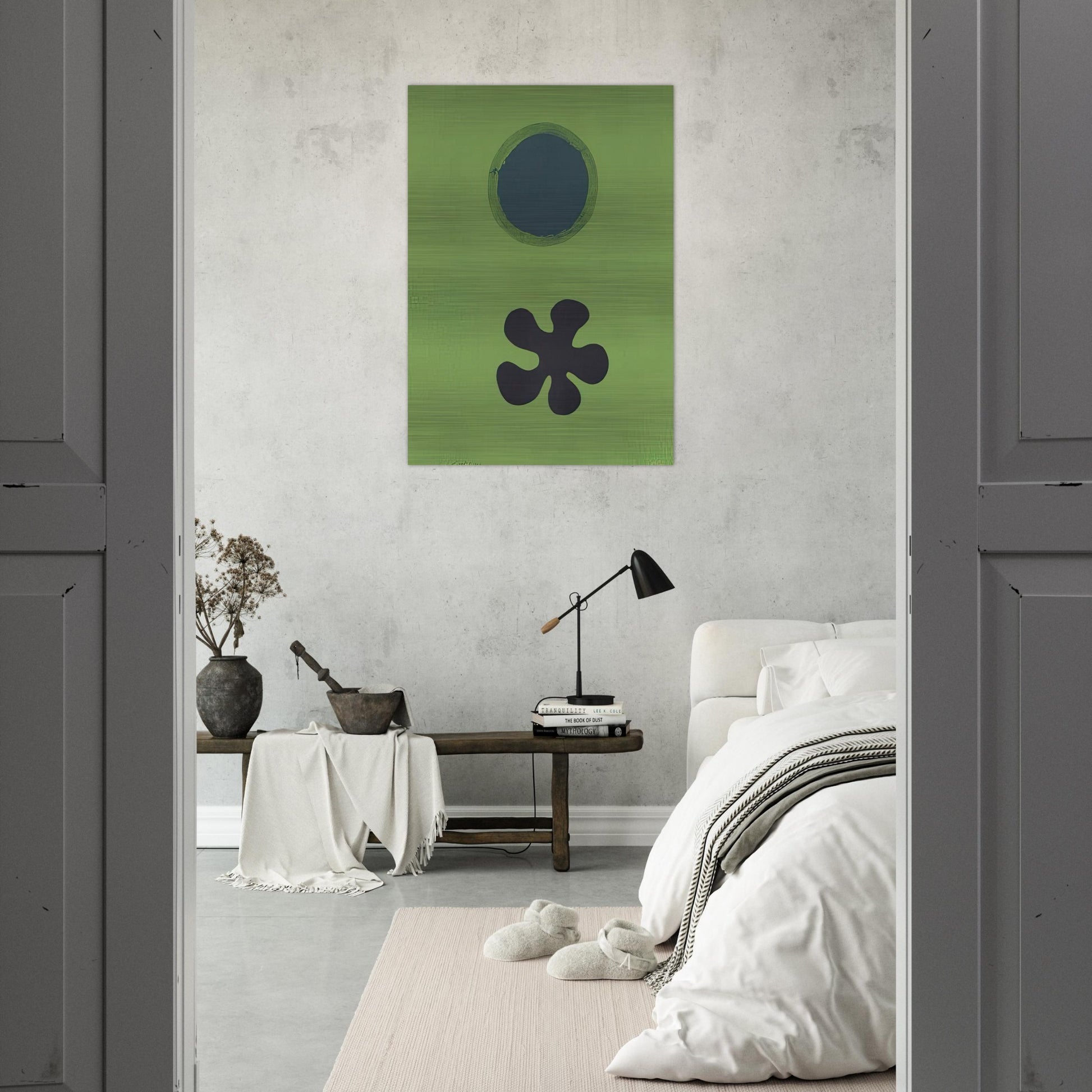Green Ground--Black Form - 1966 - Adolph Gottlieb Brushed Aluminum Print - 70x100 cm / 28x40 inches | Adolph Gottlieb Aluminum Print | Adolph Gottlieb Prints