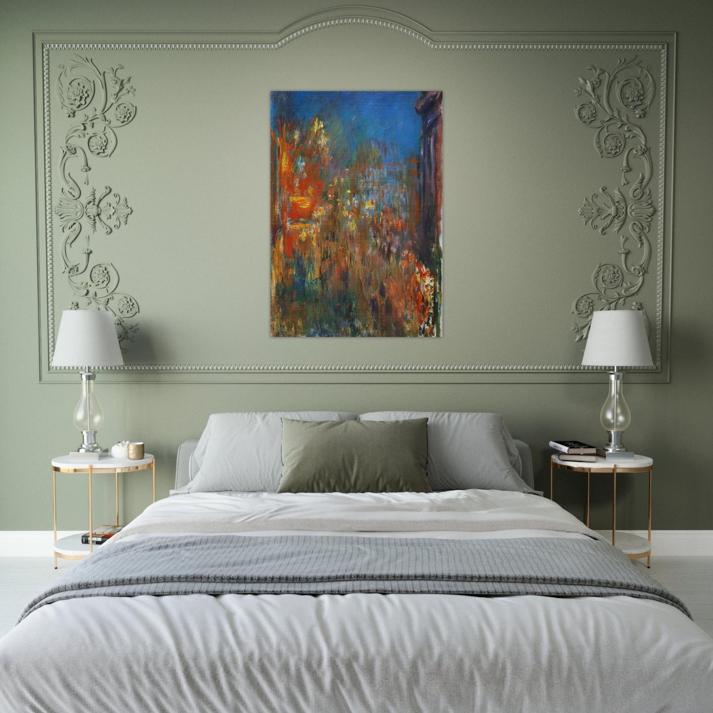 Leicester Square at Night - claude monet Brushed Aluminum Print - 70x100 cm / 28x40 inches | claude monet Aluminum Print | claude monet Prints