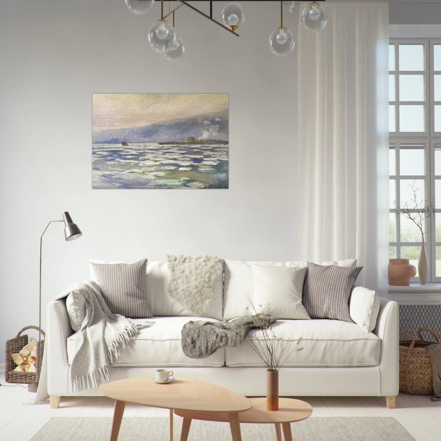 Ice, Lock Port Villez - claude monet Brushed Aluminum Print - 70x100 cm / 28x40 inches | claude monet Aluminum Print | claude monet Prints