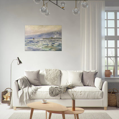 Ice, Lock Port Villez - claude monet Brushed Aluminum Print - 70x100 cm / 28x40 inches | claude monet Aluminum Print | claude monet Prints