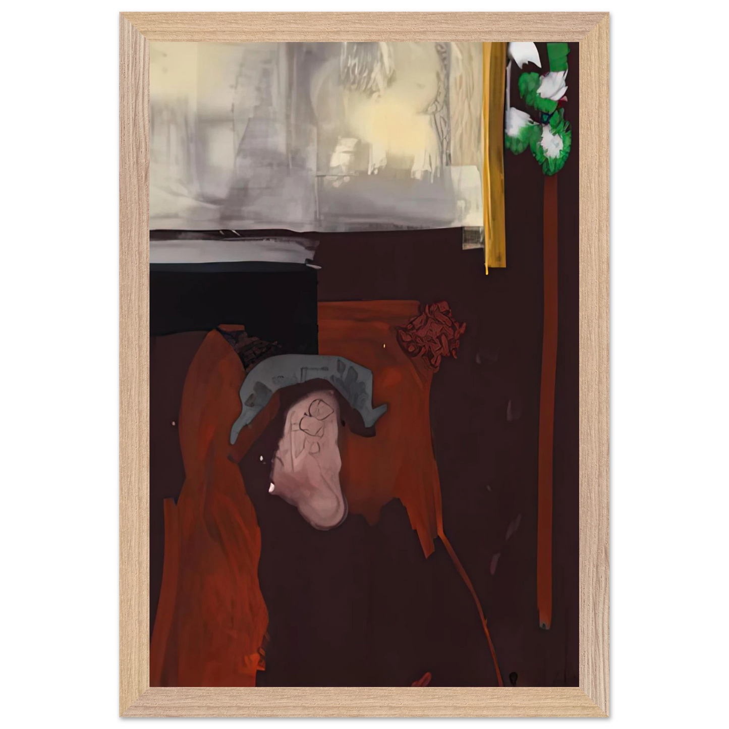 Helen Frankenthaler - The Widow of Fantin Latour, 1988- Wall Art - 30x40 cm / 12x16 inches - Premium Wooden Framed Poster With Fine Art Paper-canvas - White frame