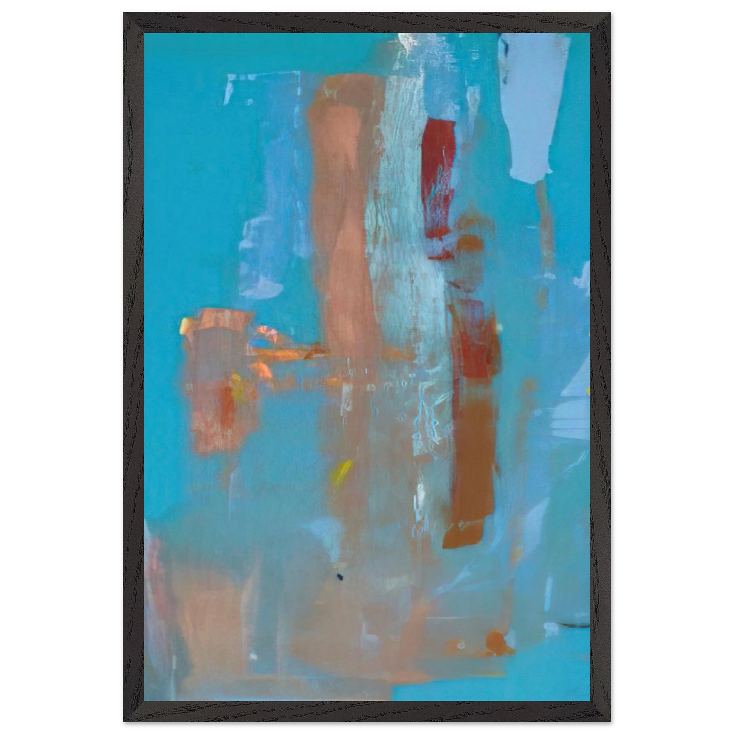 Helen Frankenthaler - In on Blue - 1976 Wall art - 45x60 cm / 18x24 inches - Premium Wooden Framed Poster With Fine Art Paper-canvas - Wood frame