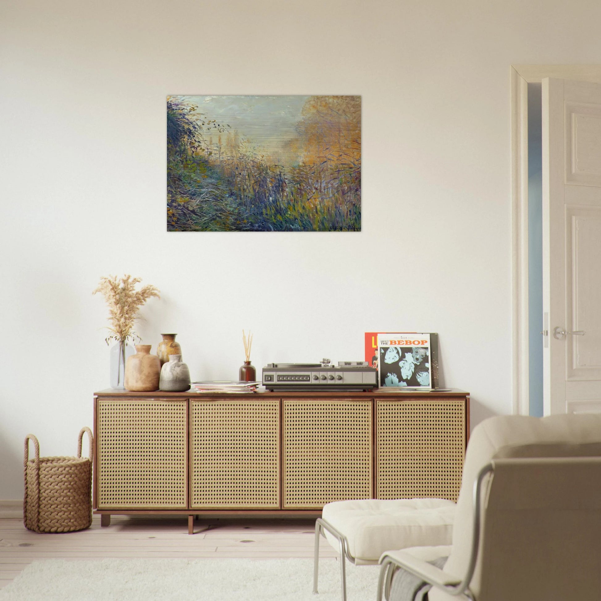 Study Rushes at Argenteuil - claude monet Brushed Aluminum Print - 70x100 cm / 28x40 inches | claude monet Aluminum Print | claude monet Prints