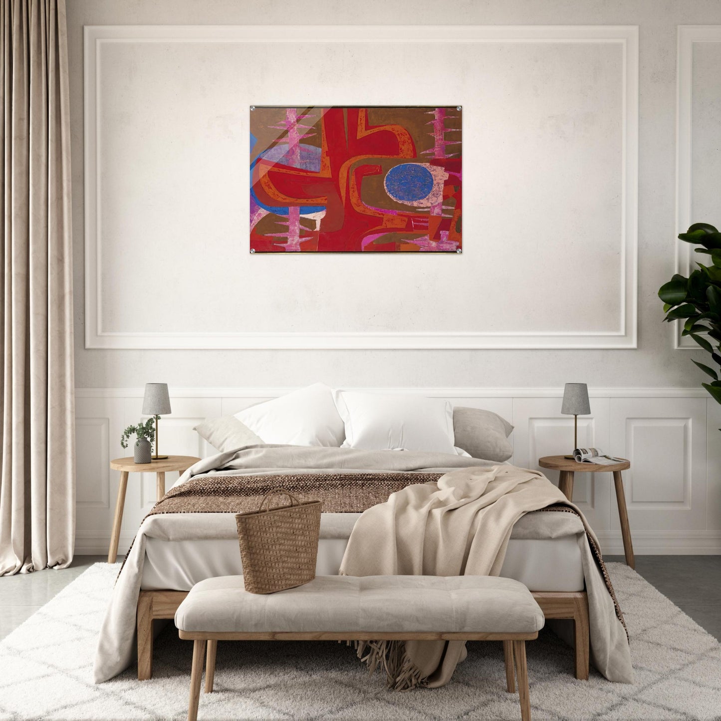 Sobre la tumba de Justino - Pedro Coronel Acrylic Print - 70x100 cm / 28x40″ inches | Pedro Coronel Wall Art | Pedro Coronel Prints