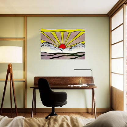 SUNRISE 1965 - Roy Lichtenstein Brushed Aluminum Print - 70x100 cm / 28x40 inches | Roy Lichtenstein Aluminum Print | Roy Lichtenstein Prints