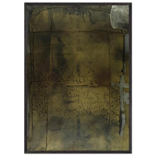 GREY OCHRE 1958 - Antoni Tapies 70x100 cm / 28x40 inches Framed Art Print – Black Wooden Frame