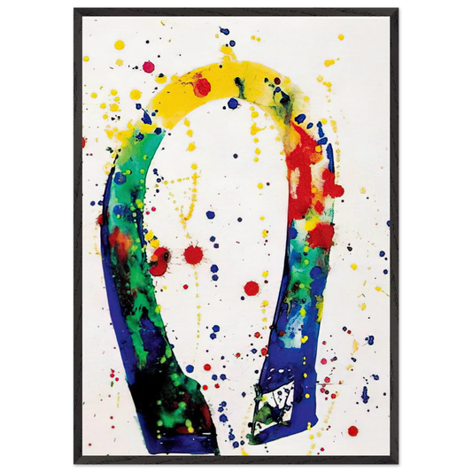Sculpture Drawing Toyko  SF65-018  - Sam Francis 70x100 cm / 28x40 inches Framed Art Print – Black Wooden Frame