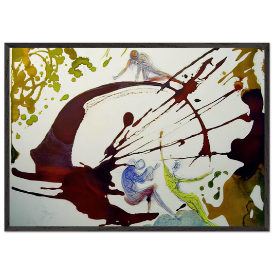 IN PRINCIPIODEUS CREAVIT 1964 - Salvador Dali 70x100 cm / 28x40 inches Framed Art Print – Black Wooden Frame