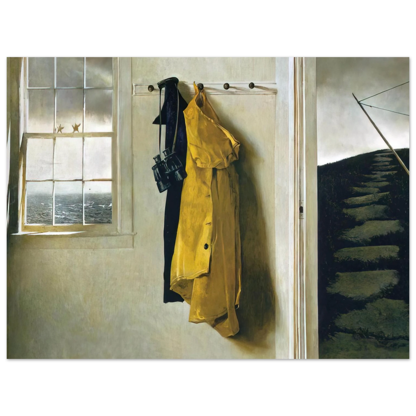 Andrew Wyeth - SQUALL Wall Art - 21x29.7 cm / 8x12" - Premium Wooden Framed Poster With Fine Art Paper-canvas - Wood frame