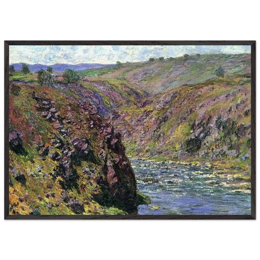Valley of the Creuse Sunlight Effect - claude monet 70x100 cm / 28x40 inches Framed Art Print – Black Wooden Frame