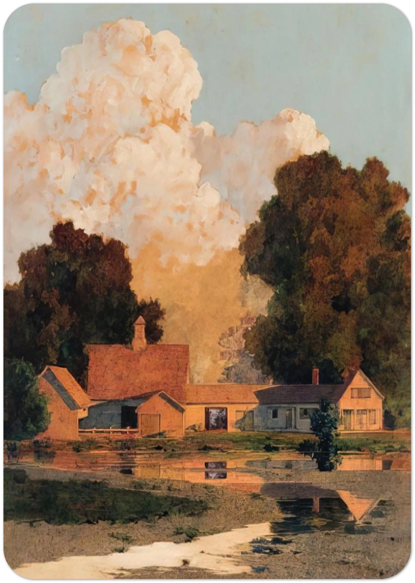 Daniels Farm, Summer By Maxfield Parrish Pack of 10 Post Cards | Maxfield Parrish Post Cards | A6 (10.5 x 14.8 cm) - 4.1 x 5.8 inches