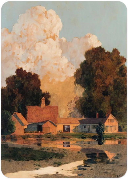 Daniels Farm, Summer By Maxfield Parrish Pack of 10 Post Cards | Maxfield Parrish Post Cards | A6 (10.5 x 14.8 cm) - 4.1 x 5.8 inches
