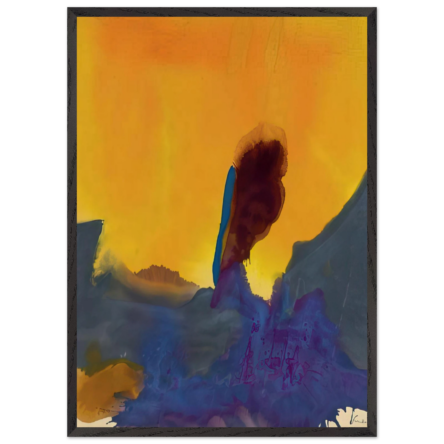 Helen Frankenthaler - Glow II - 1968 Wall art - 40x50 cm / 16x20 inches - Premium Wooden Framed Poster With Fine Art Paper-canvas - Wood frame