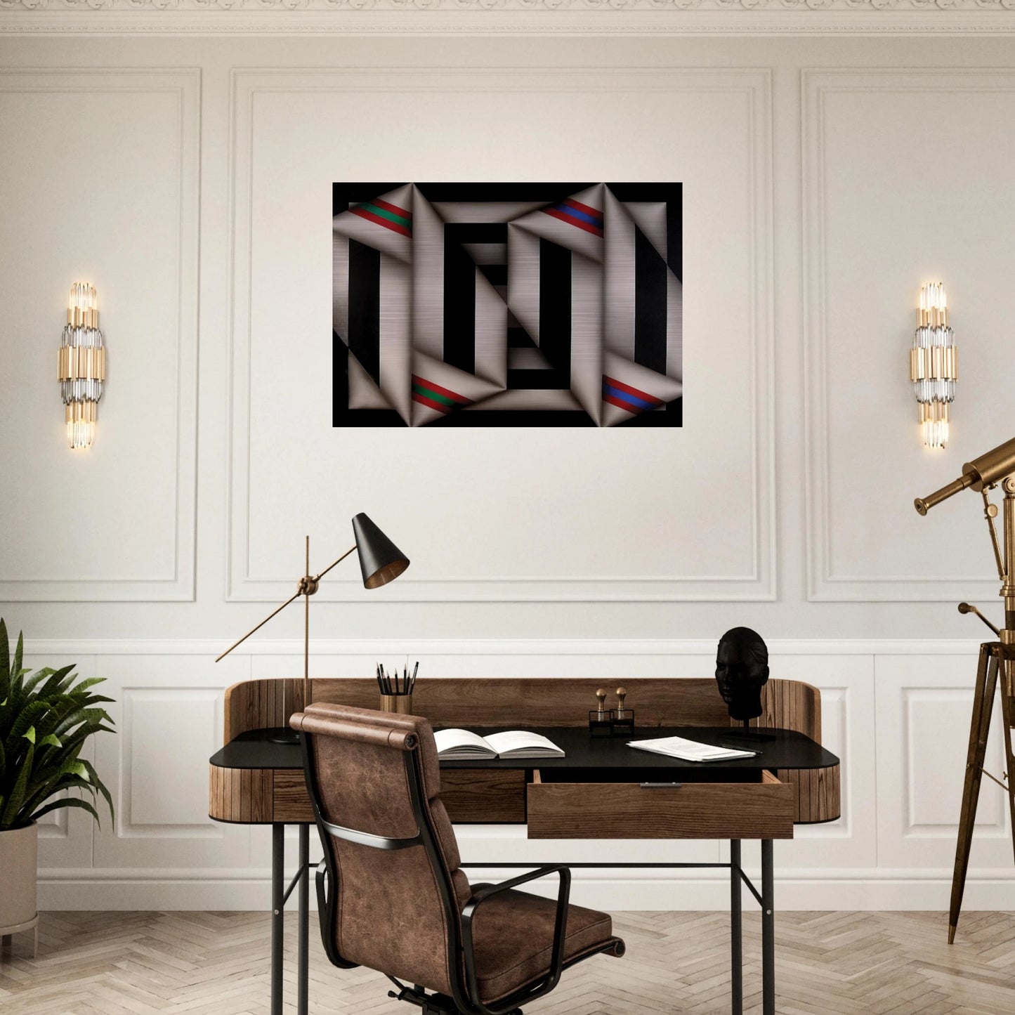 Omelemo II - 1981 - Omar Rayo Brushed Aluminum Print - 70x100 cm / 28x40 inches | Omar Rayo Aluminum Print | Omar Rayo Prints
