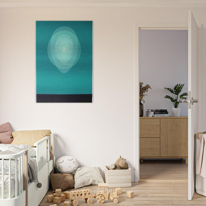 Teal Mandala - 1969 - Clarence Holbrook Carter Brushed Aluminum Print - 70x100 cm / 28x40 inches | Clarence Holbrook Carter Aluminum Print | Clarence Holbrook Carter Prints