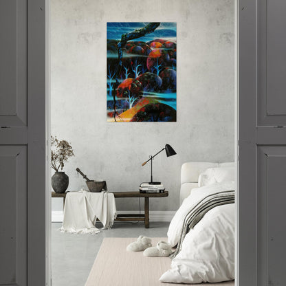 Toccata and Fugue - Eyvind Earle Brushed Aluminum Print - 70x100 cm / 28x40 inches | Eyvind Earle Aluminum Print | Eyvind Earle Prints