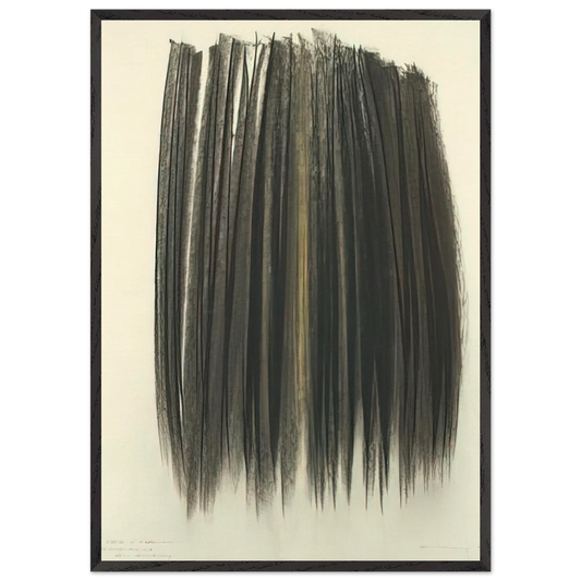 Untitled - 1960 N6 - Hans Hartung 70x100 cm / 28x40 inches Framed Art Print – Black Wooden Frame