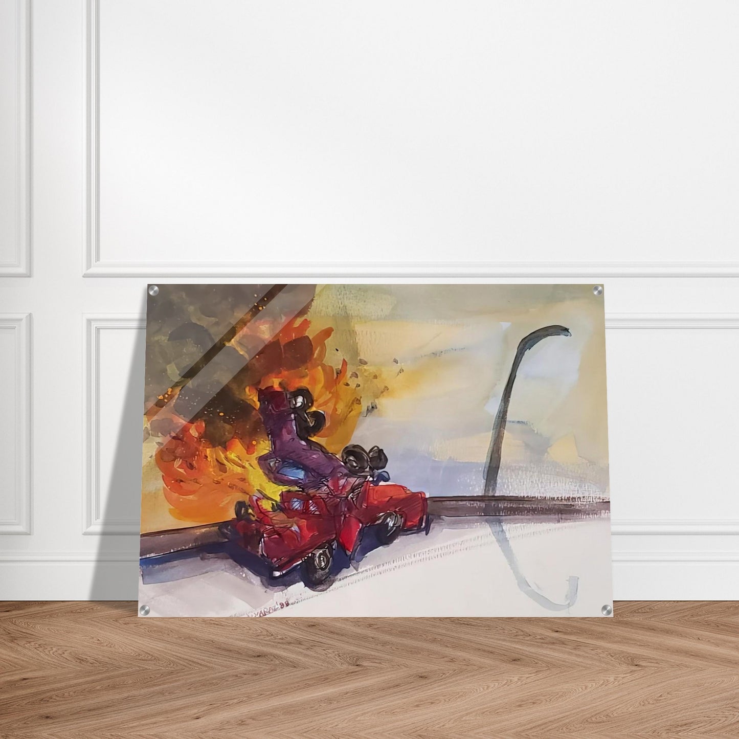 Pile Up Crash - 1984 - Carlos Almaraz Acrylic Print - 70x100 cm / 28x40″ inches