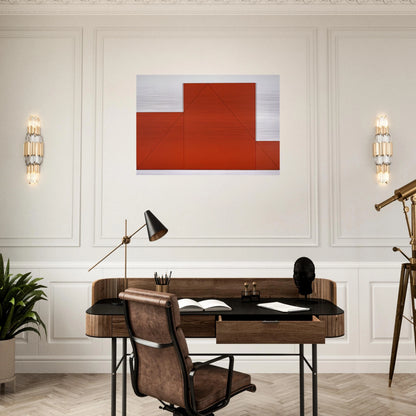 A TRIANGLE WITHIN THREE RECTANGLES 1977 - Robert Mangold Brushed Aluminum Print - 70x100 cm / 28x40 inches | Robert Mangold Aluminum Print | Robert Mangold Prints