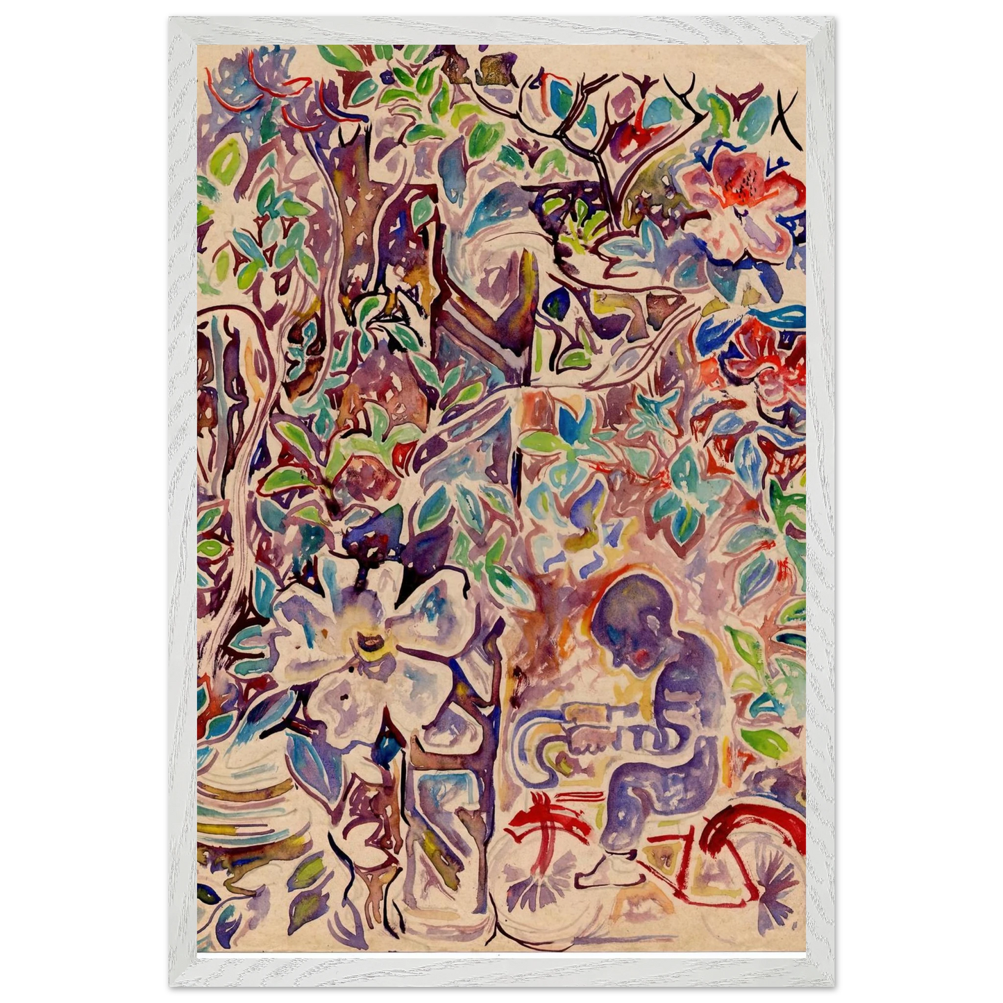 Walter Inglis Anderson - Walter Anderson Wall art - 45x60 cm / 18x24 inches - Premium Wooden Framed Poster With Fine Art Paper-canvas - White frame