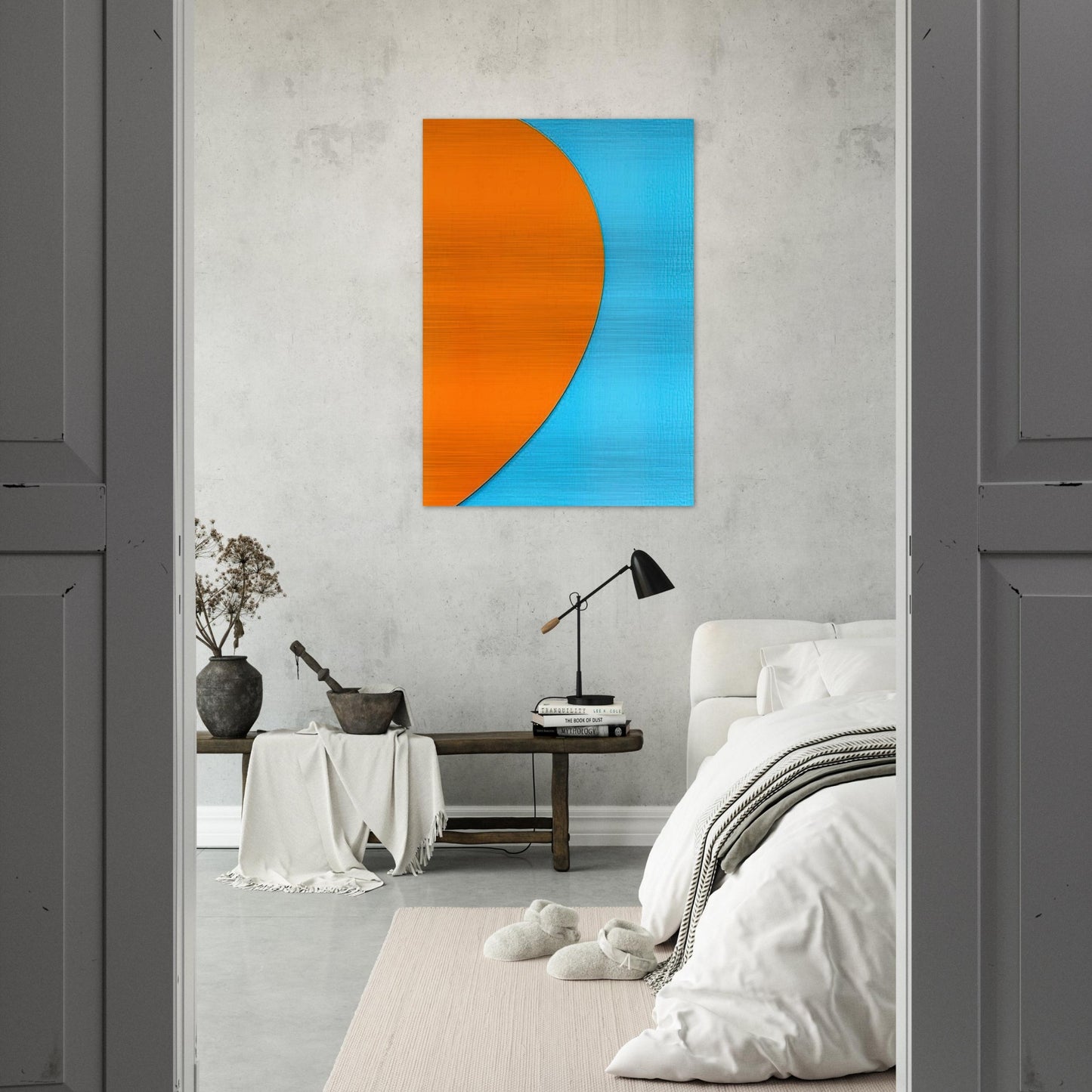 Orange Relief with Blue - Ellsworth Kelly Brushed Aluminum Print - 70x100 cm / 28x40 inches | Ellsworth Kelly Aluminum Print | Ellsworth Kelly Prints