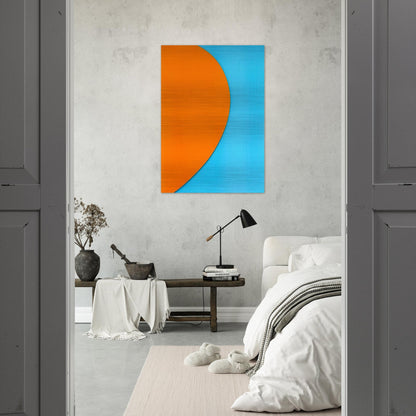 Orange Relief with Blue - Ellsworth Kelly Brushed Aluminum Print - 70x100 cm / 28x40 inches | Ellsworth Kelly Aluminum Print | Ellsworth Kelly Prints