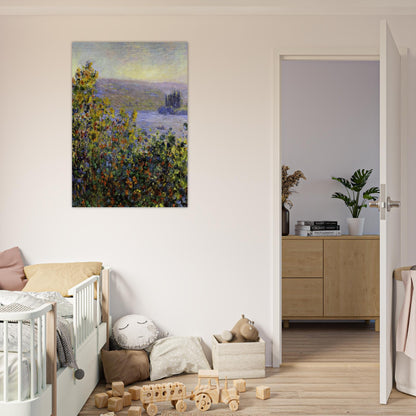 Flowers Beds at Vetheuil - claude monet Brushed Aluminum Print - 70x100 cm / 28x40 inches | claude monet Aluminum Print | claude monet Prints