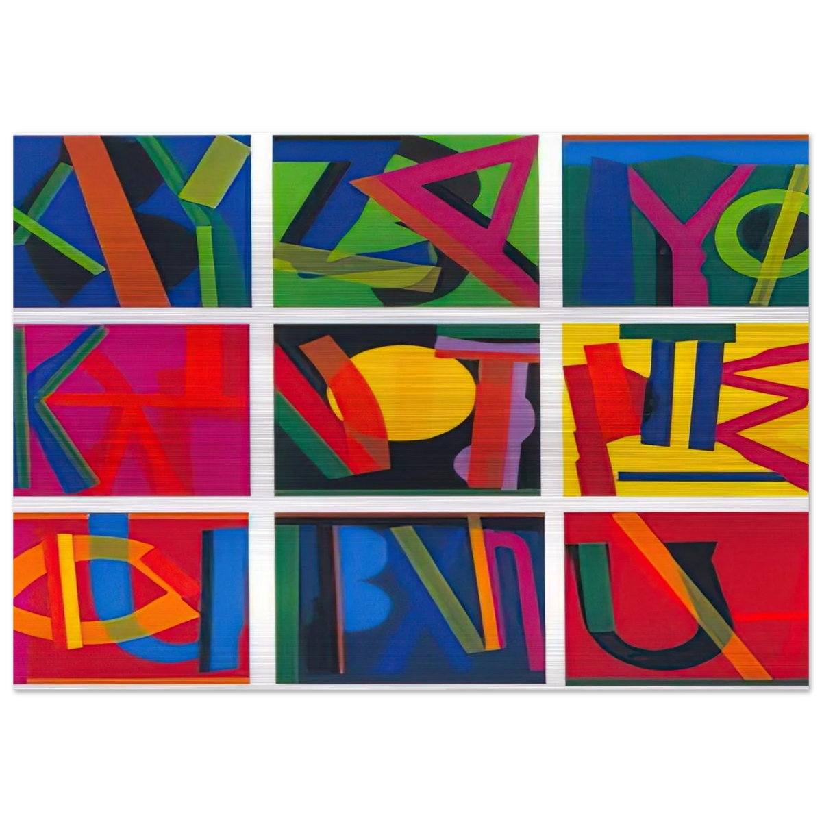 Untitled - Lettrism - Joao Vieira Brushed Aluminum Print - 70x100 cm / 28x40 inches | Joao Vieira Aluminum Print | Joao Vieira Prints
