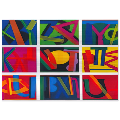 Untitled - Lettrism - Joao Vieira Brushed Aluminum Print - 70x100 cm / 28x40 inches | Joao Vieira Aluminum Print | Joao Vieira Prints