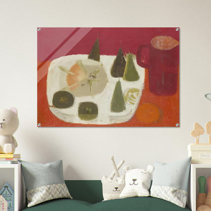 Red Jug - 1968 - Mary Fedden Acrylic Print - 70x100 cm / 28x40″ inches