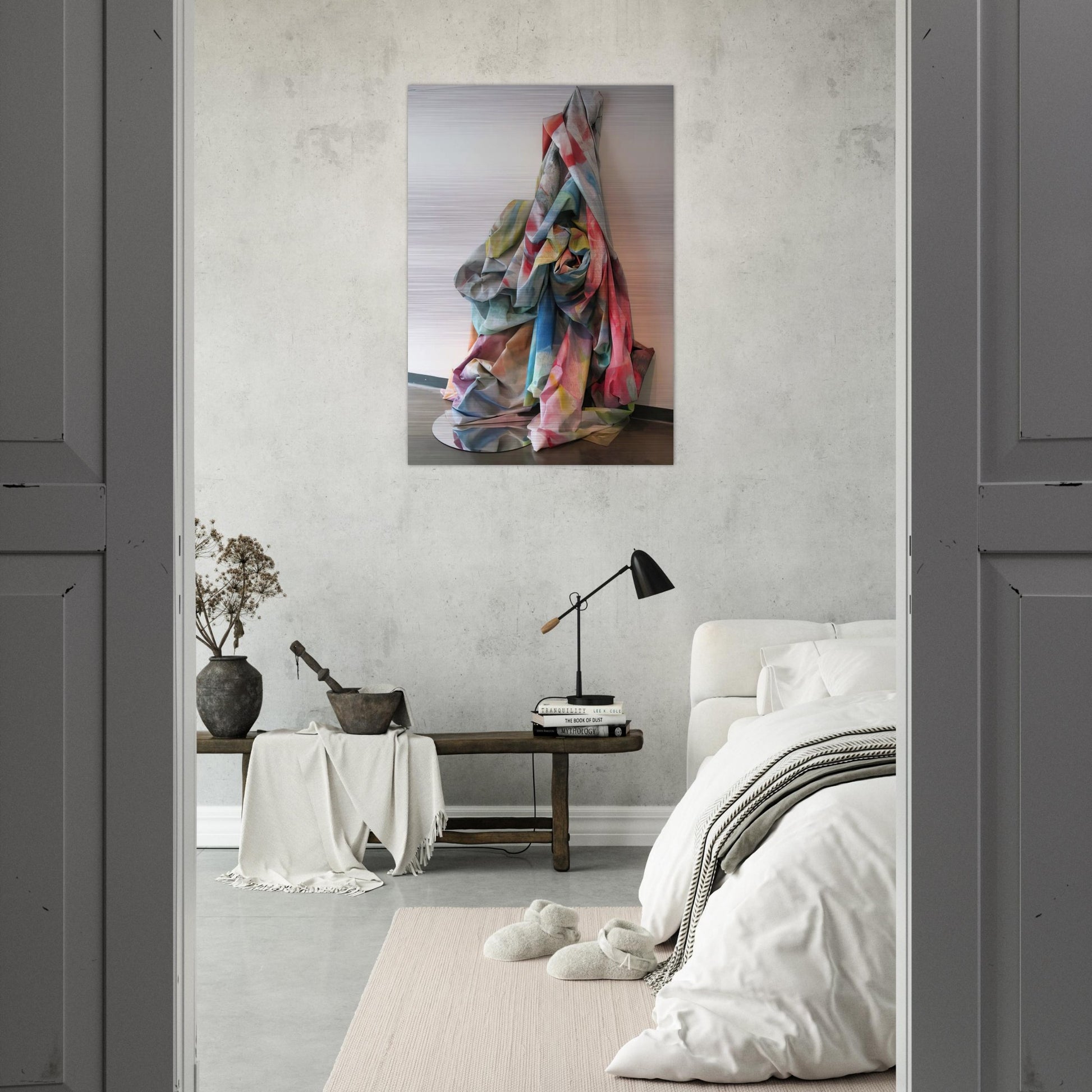 Wall Cascade with Mirror - Sam Gilliam Brushed Aluminum Print - 70x100 cm / 28x40 inches | Sam Gilliam Aluminum Print | Sam Gilliam Prints