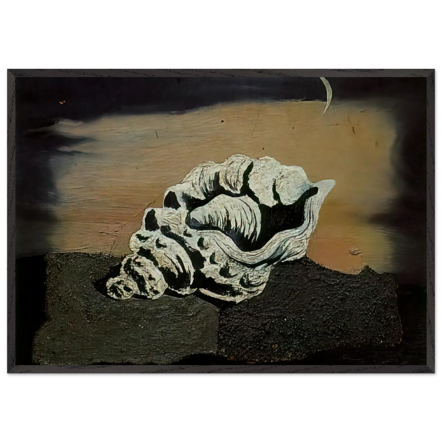 SHELL - Salvador Dali 70x100 cm / 28x40 inches Framed Art Print – Black Wooden Frame
