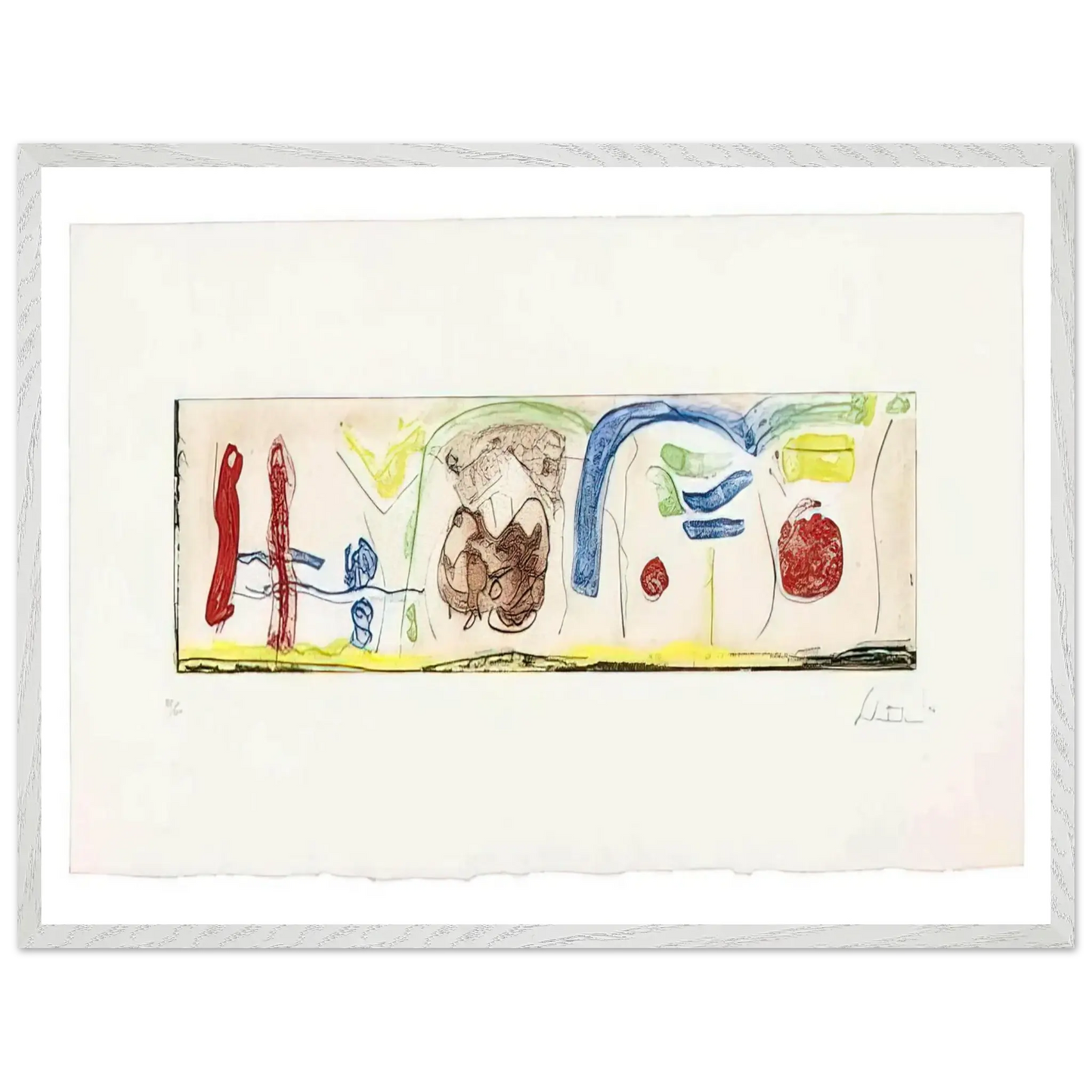 Helen Frankenthaler - Bridges - 1996 Wall art - A1 (59.4 x 84.1  cm) - Premium Wooden Framed Poster With Fine Art Paper - Black frame